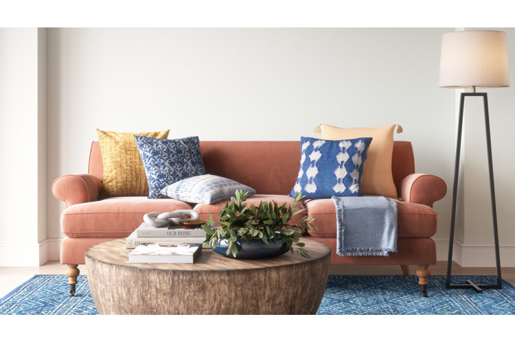 Blue living room outlet pillows